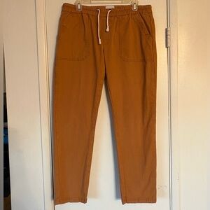 Pact Women's Ankle Cropped Drawstring Pants in Clay Size L